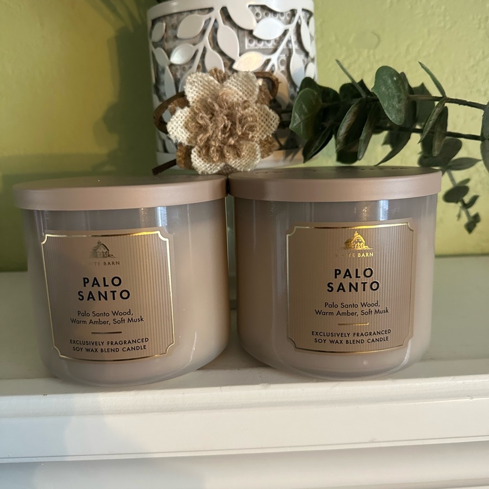 NEW BBW (2) PC PALO SANTO CANDLE BUNDLE